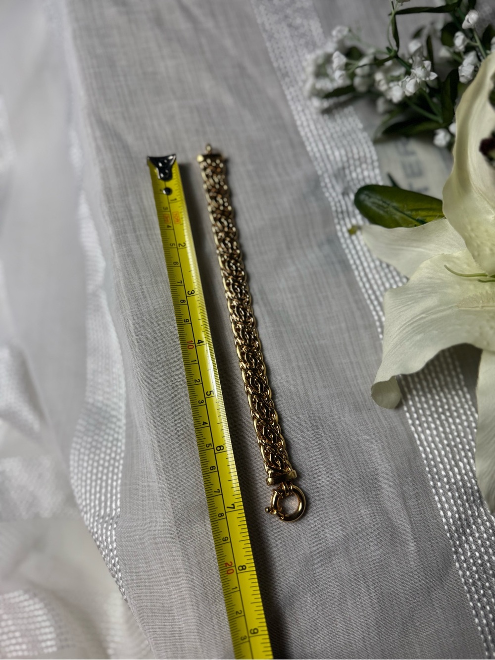 Vintage OTC 18KT Italian Gold Plated Women's Linked Chain Bracelet Toggle Clasp - Picture 12 of 16